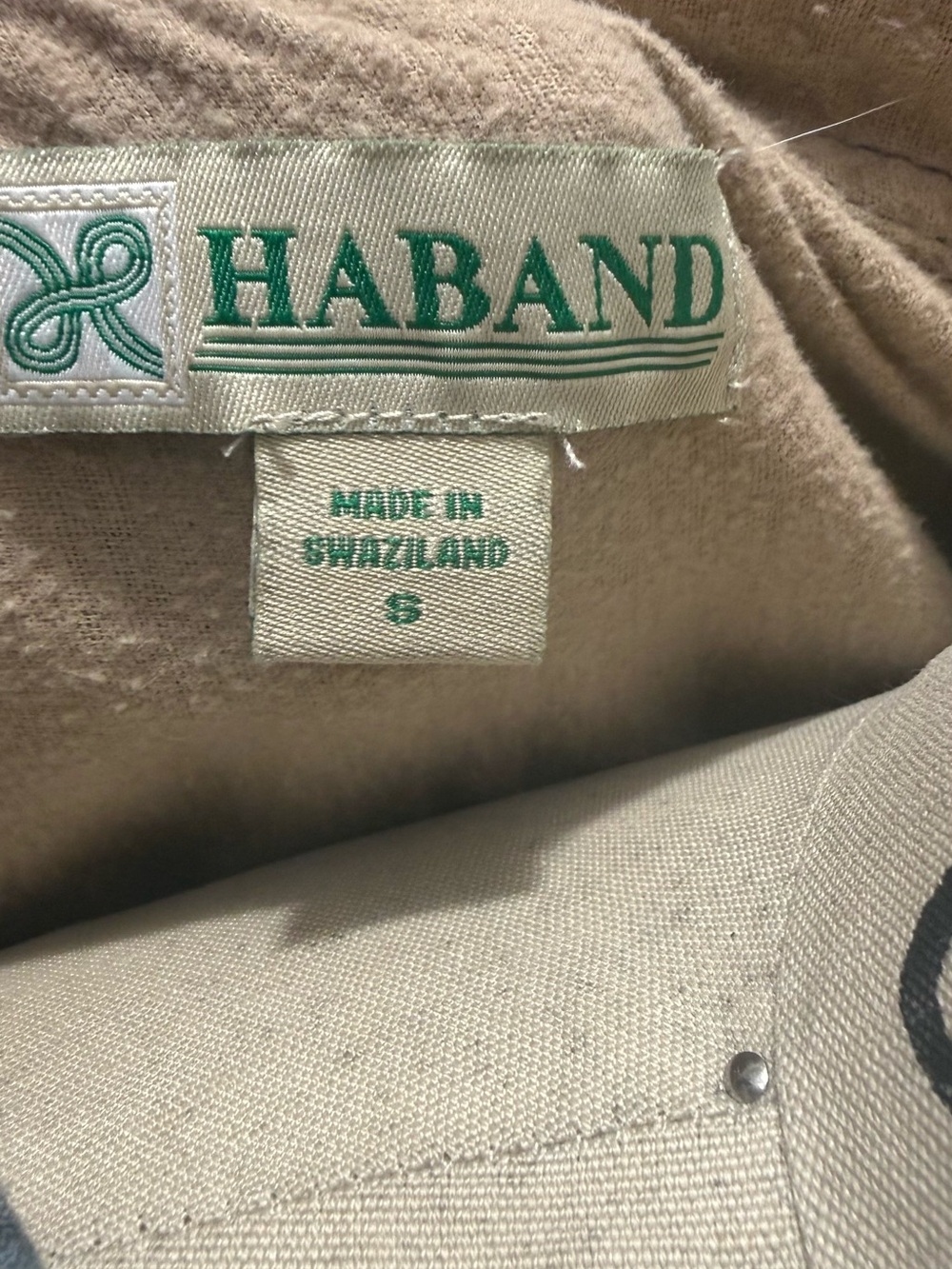 Haband Beige Utility Jacket with Green Logo Detail - Picture 5 of 5